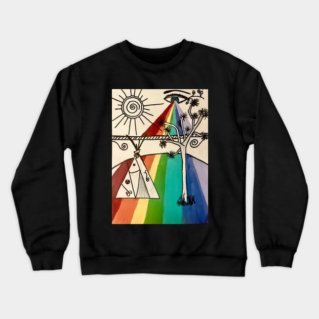 Rainbow eye Crewneck Sweatshirt by ArtbiteCrafts